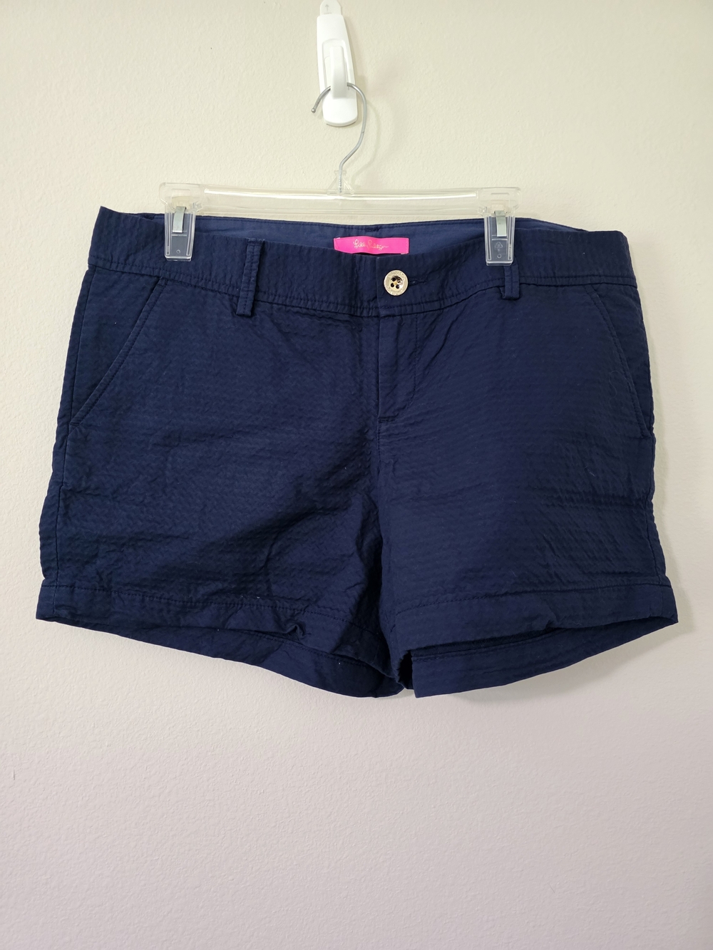 Lilly Pulitzer Navy Textured Bermuda Shorts